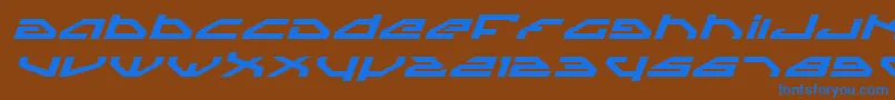 SpylordBoldExpandedItalic Font – Blue Fonts on Brown Background