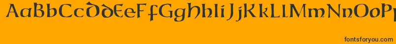 Шрифт CaliforniaUncial – чёрные шрифты на оранжевом фоне