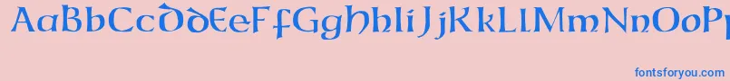 フォントCaliforniaUncial – ピンクの背景に青い文字
