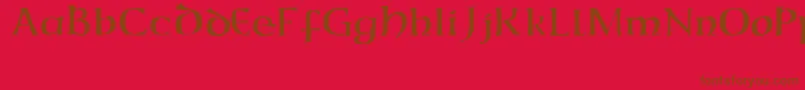 フォントCaliforniaUncial – 赤い背景に茶色の文字