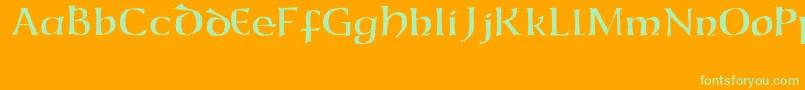 Шрифт CaliforniaUncial – зелёные шрифты на оранжевом фоне
