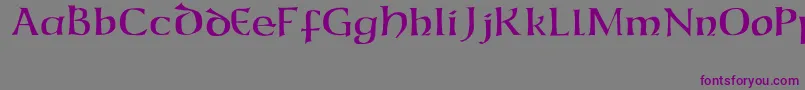 フォントCaliforniaUncial – 紫色のフォント、灰色の背景