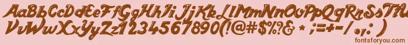 GetcoffeeRegular-Schriftart – Braune Schriften auf rosa Hintergrund