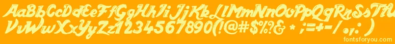 GetcoffeeRegular Font – Yellow Fonts on Orange Background