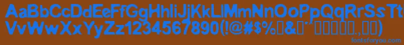 Embro ffy Font – Blue Fonts on Brown Background