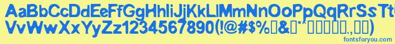 Embro ffy Font – Blue Fonts on Yellow Background