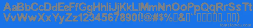 フォントEmbro ffy – 青い背景に灰色の文字