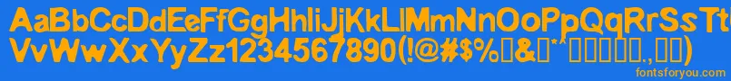 Embro ffy Font – Orange Fonts on Blue Background