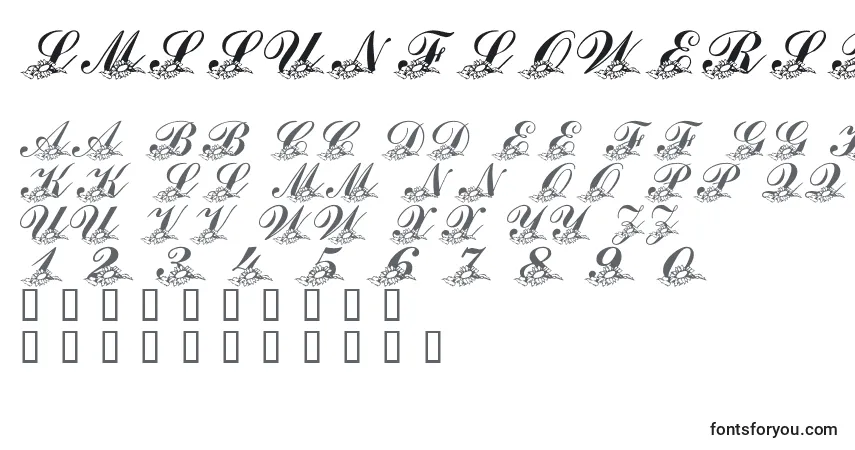 Шрифт LmsSunflowersForJodie – алфавит, цифры, специальные символы