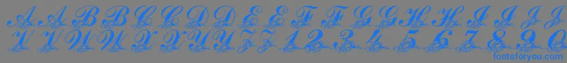 LmsSunflowersForJodie Font – Blue Fonts on Gray Background