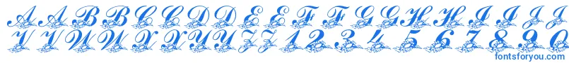 LmsSunflowersForJodie Font – Blue Fonts on White Background