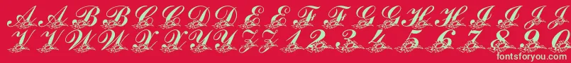 LmsSunflowersForJodie Font – Green Fonts on Red Background