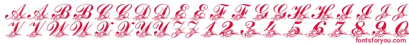 LmsSunflowersForJodie Font – Red Fonts on White Background