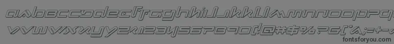 フォントXephyr3Dital – 黒い文字の灰色の背景