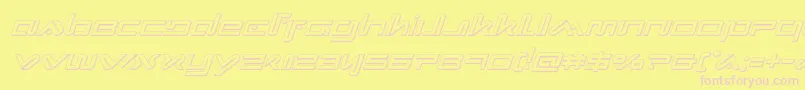 Xephyr3Dital Font – Pink Fonts on Yellow Background