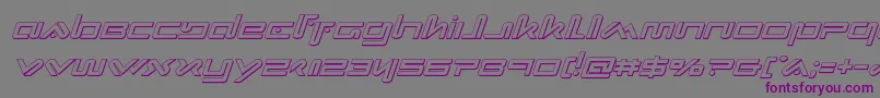 フォントXephyr3Dital – 紫色のフォント、灰色の背景