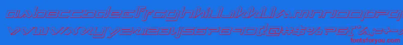 Xephyr3Dital-Schriftart – Rote Schriften auf blauem Hintergrund