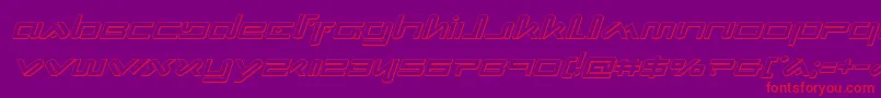 Xephyr3Dital-Schriftart – Rote Schriften auf violettem Hintergrund