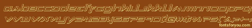 Xephyr3Dital-fontti – keltaiset fontit ruskealla taustalla