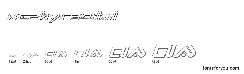 Tamaños de fuente Xephyr3Dital