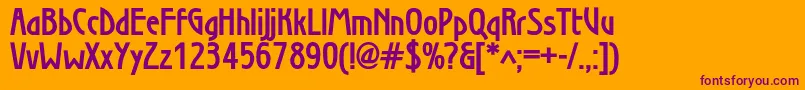 SecessioncBold-fontti – violetit fontit oranssilla taustalla