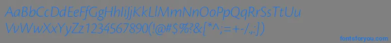 フォントCronosproLtdispit – 灰色の背景に青い文字