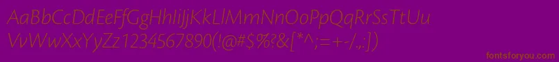 CronosproLtdispit-Schriftart – Braune Schriften auf violettem Hintergrund