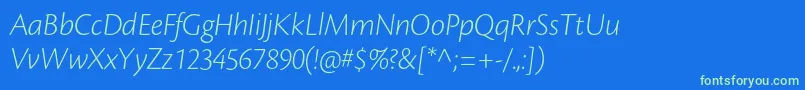 CronosproLtdispit Font – Green Fonts on Blue Background