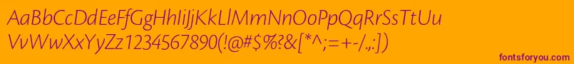 CronosproLtdispit Font – Purple Fonts on Orange Background