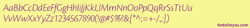 CronosproLtdispit-Schriftart – Violette Schriften auf gelbem Hintergrund