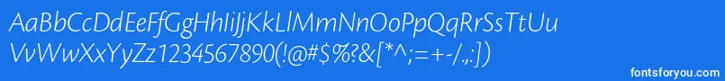 CronosproLtdispit Font – White Fonts on Blue Background