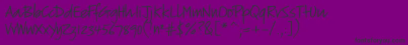 Verticalscript-fontti – mustat fontit violetilla taustalla