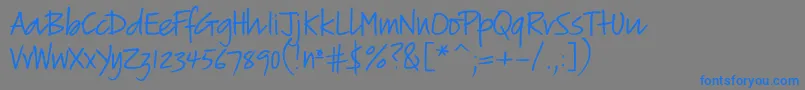 Verticalscript Font – Blue Fonts on Gray Background