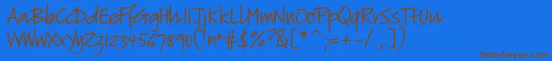fuente Verticalscript – Fuentes Marrones Sobre Fondo Azul