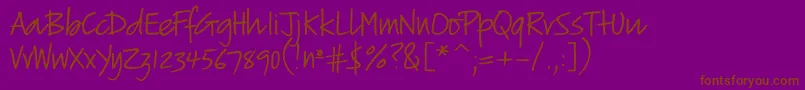 Fonte Verticalscript – fontes marrons em um fundo roxo