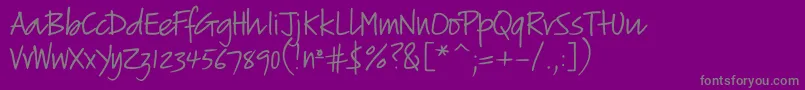 Verticalscript-Schriftart – Graue Schriften auf violettem Hintergrund