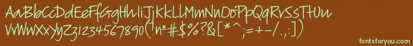 Шрифт Verticalscript – зелёные шрифты на коричневом фоне