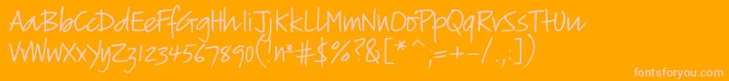 Verticalscript Font – Pink Fonts on Orange Background