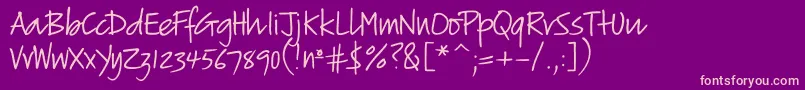 Verticalscript Font – Pink Fonts on Purple Background