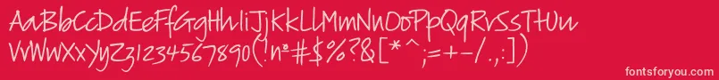 フォントVerticalscript – 赤い背景にピンクのフォント
