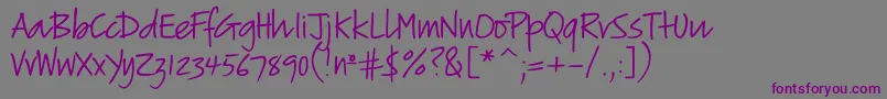Шрифт Verticalscript – фиолетовые шрифты на сером фоне