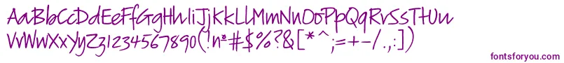 Verticalscript-fontti – violetit fontit valkoisella taustalla