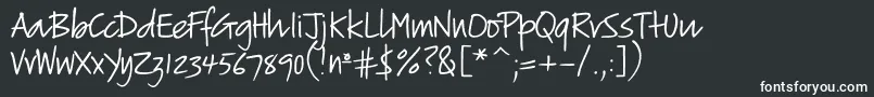 Verticalscript-fontti – valkoiset fontit mustalla taustalla