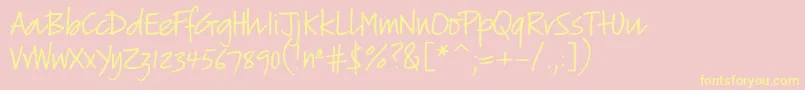 フォントVerticalscript – 黄色のフォント、ピンクの背景