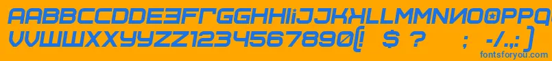 SovietprogramItalic Font – Blue Fonts on Orange Background