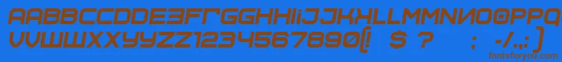 SovietprogramItalic Font – Brown Fonts on Blue Background