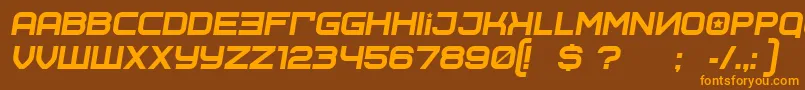 SovietprogramItalic Font – Orange Fonts on Brown Background