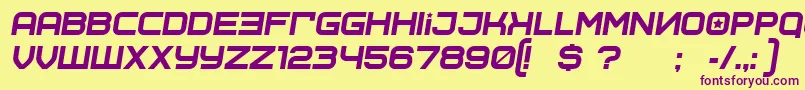 SovietprogramItalic Font – Purple Fonts on Yellow Background