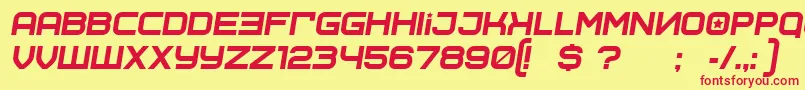 SovietprogramItalic Font – Red Fonts on Yellow Background