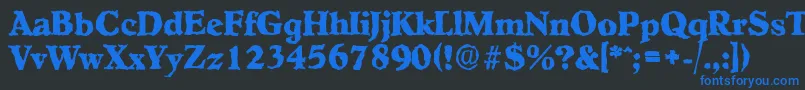 HobokenrandomXboldRegular Font – Blue Fonts on Black Background